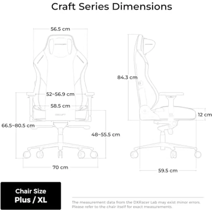 DXRacer CRAFT XL Schwarz EPU Leder das Orginal Gaming Stuhl – Bild 3