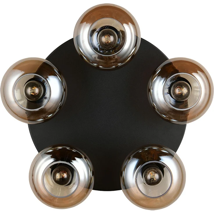 LED Deckenleuchte, Glas amber, schwarz, dimmbar, D 49 cm – Bild 7