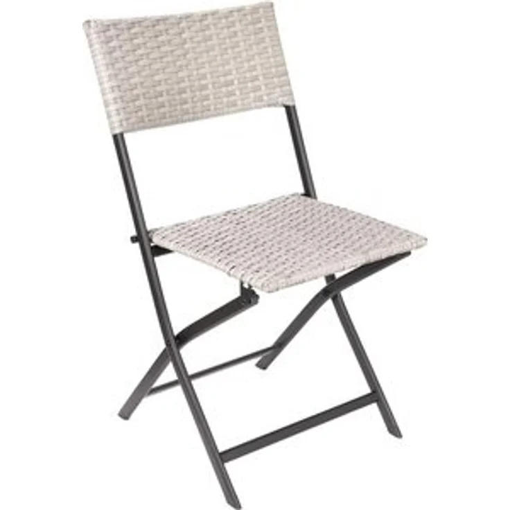 BRUBAKER Campingstuhl Lugano - Polyrattan Klappstuhl wetterfest und robust (Balkonstuhl klappbar, 1 St), Camping Stuhl für Garten Balkon Terrasse - Gartenstuhl - Grau Beige – Bild 6
