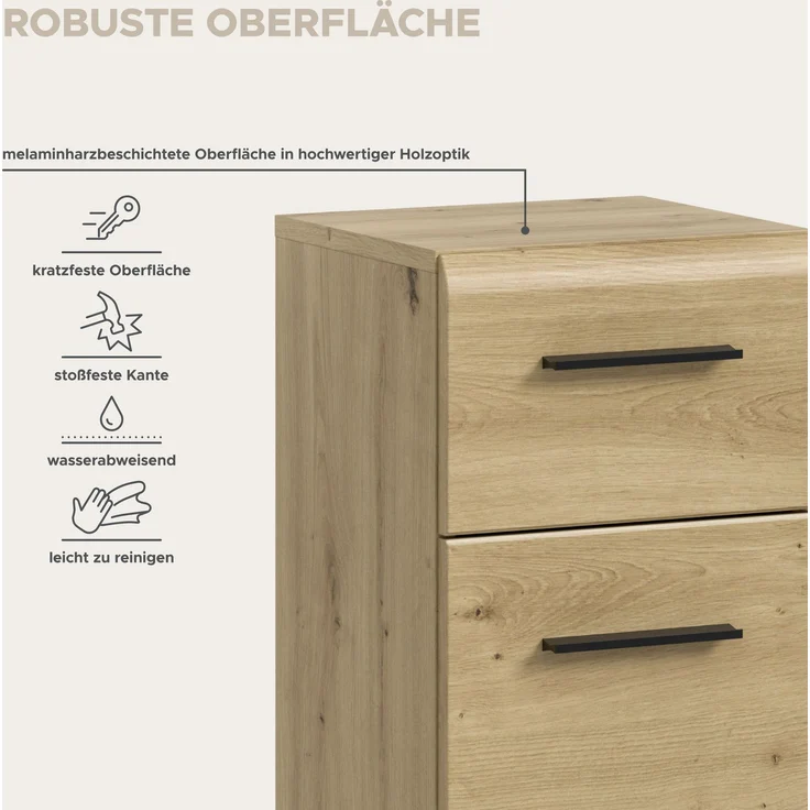 Standschrank (B/H/T: 30x80x30 cm) in Artisan Oak Nachbildung und Artisan Oak Nachbildung – Bild 9