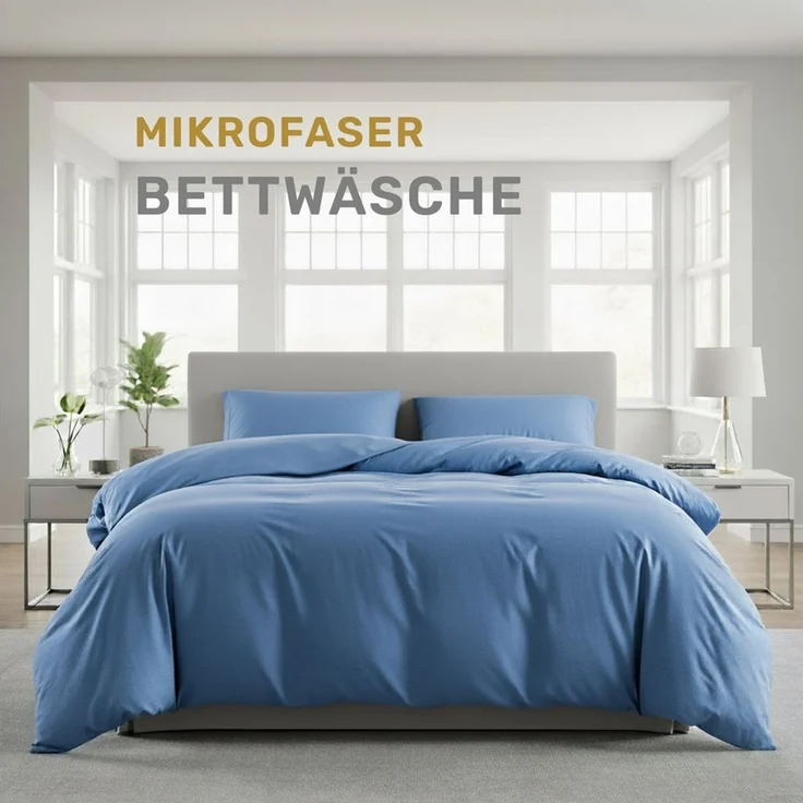 Lavea Bettwäsche Mikrofaser Bettwäsche-Sets mit Kissenbezügen und Bettbezügen, 2 teilig, Bettbezug und Kissenbezug mit Reißverschluss, weich, hypoallergen – Bild 5