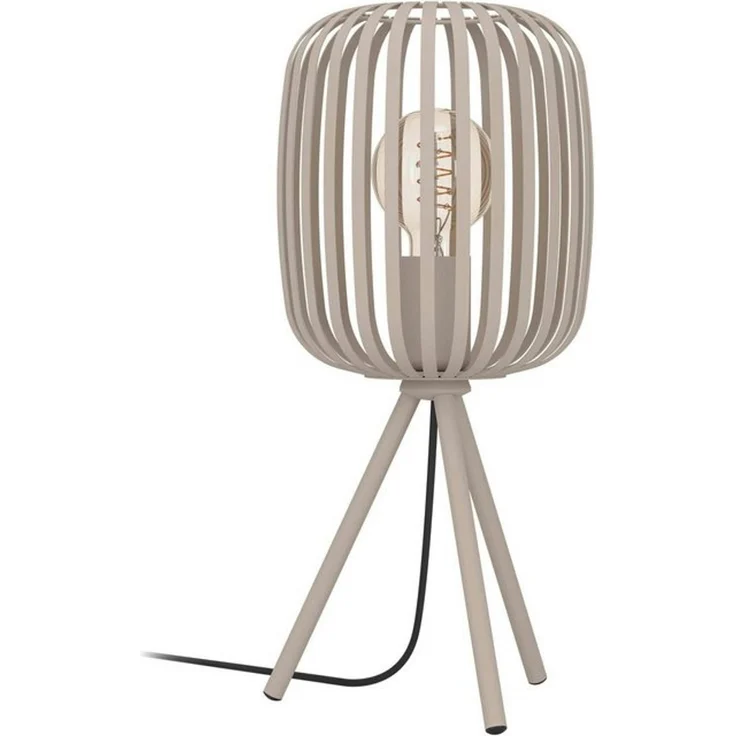 EGLO Tischleuchte Tischleuchte ROMAZZINA, exkl. E27, Stahl, Tischlampe, Ein-/Ausschalter, ohne Leuchtmittel, Stativ Nachtischlampe, 20x 20x43,5cm, Dreibein, Deko Schlafzimmer – Bild 3
