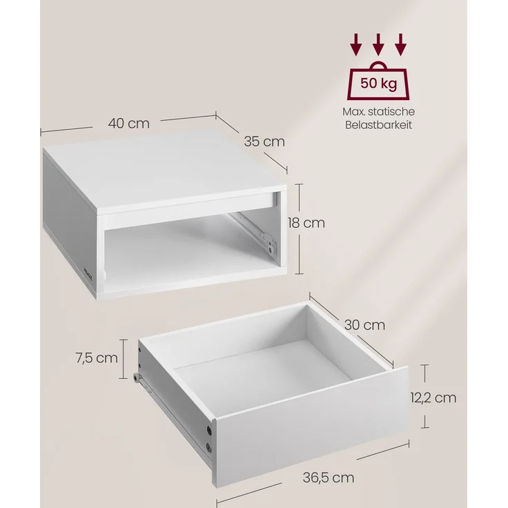 VASAGLE Bettgestell, Doppelbettgestell, 167 x 213 cm, schwebender visueller Effekt, Bett mit LED-Beleuchtung, hohem Kopfteil, Ladestation, modern, wolkenweiß – Bild 9