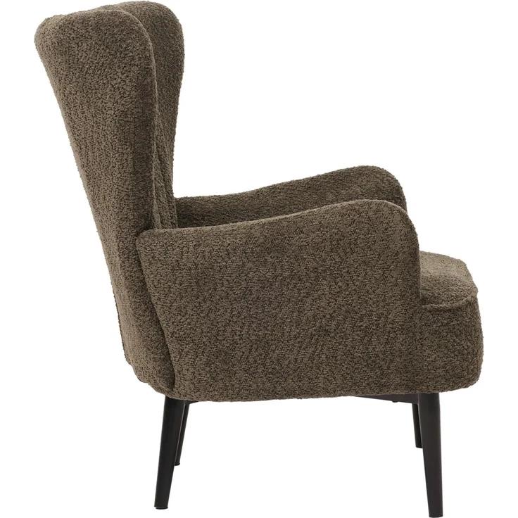 Lounge-Sessel HWC-K37, Cocktail-/Ohrensessel Polsterstuhl Retro Vintage Stoff Chenille (500g/m²) ~ grün-braun – Bild 5