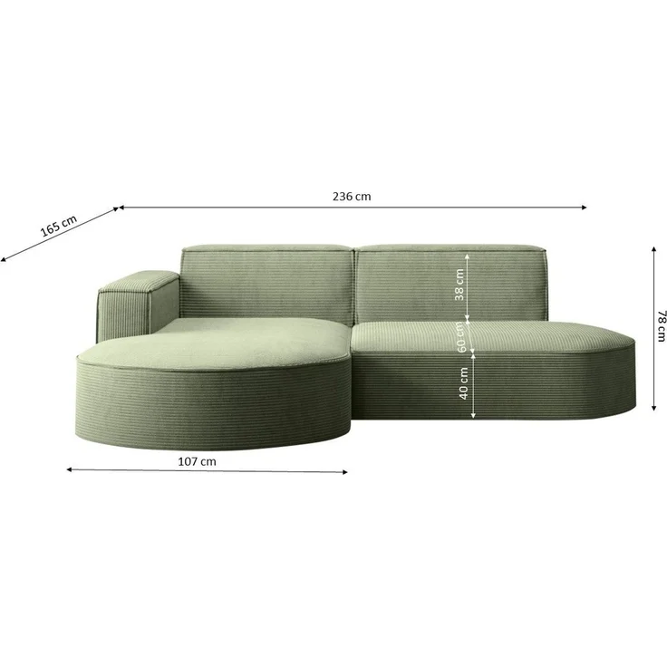Kaiser Möbel Ecksofa Designer MODENA STUDIO L stoff Poso, Neve, Quelle – Bild 3