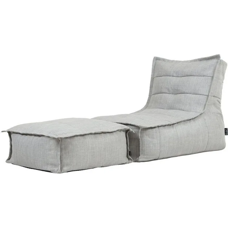 Icon Dolce Sitzsack mit Hocker für Erwachsene, Grau, Indoor Outdoor Sitzsack mit Füllung, Bean Bag, Wasserabweisender Stoff, Bequemer Sessel für Wohnzimmer, Lounge, Schlafzimmer, Garten