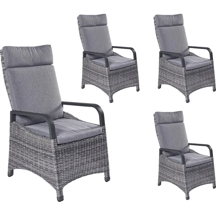 LC Garden Gartenstuhl Komido Dining Positionsstuhl Verstellsessel grau-mix (Positionsstuhl)