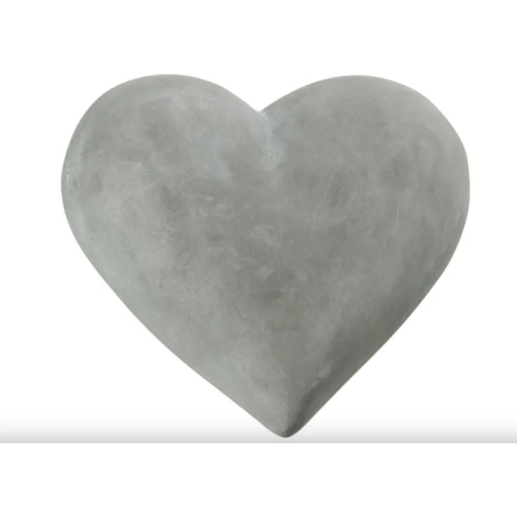 J-LINE / Herz Zement Grau Large / Beton / Grau / L17,00xB16,50xH6,00cm