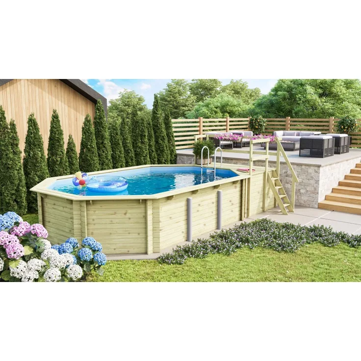 Karibu Pool Modell 4C Classic 400x692 cm, Holz kdi mit Filter+Skimmer