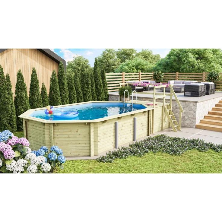 Karibu Pool Modell 4C Classic 400x692 cm, Holz kdi mit Filter+Skimmer