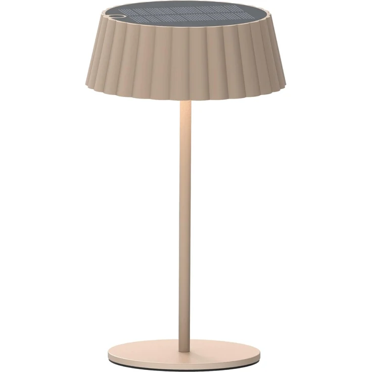 BOLD LED Solar-Tischleuchte (IP44, 2W/180lm 2700K, Tischlampe Kabellos, Warmweiß CRI 95, LED Touch-Schalter & Dimmer, Solar & USB-C Aufladung, 6 Stunden Nutzung) - Sand