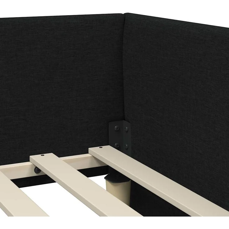 vidaXL Eckbettgestell mit Matratze 2 stk. Schwarz 90 x 200 cm Stoff 3393599 – Bild 10