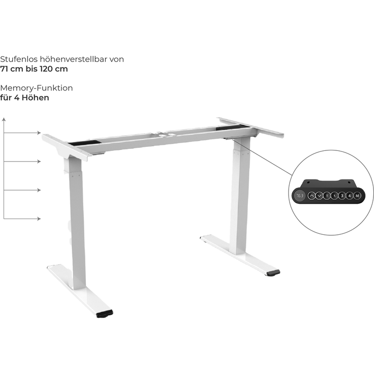 FlexiDesk DM1 höhenverstellbares Tischgestell mit Dualmotor – Bild 4
