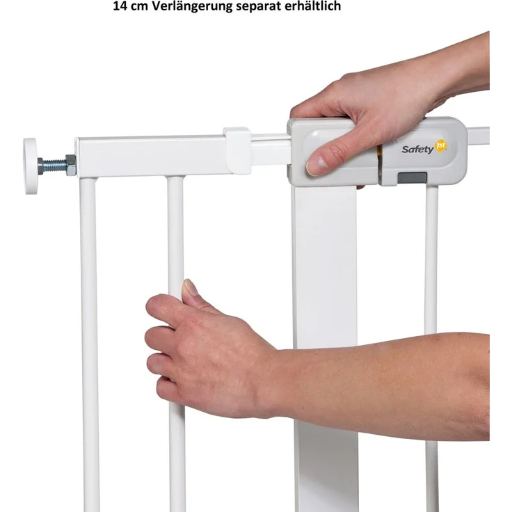 Safety 1st Quick Close Plus Treppenschutzgitter, extra sicheres Metall, Türschutzgitter zum Klemmen, weiß, bis 136 cm verlängerbar – Bild 6
