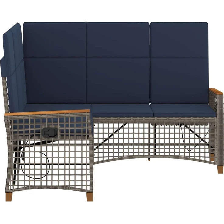 vidaXL Garten Liegesofa Set Grau und Marineblau 164 x 164 x 112 cm 42026827 – Bild 6