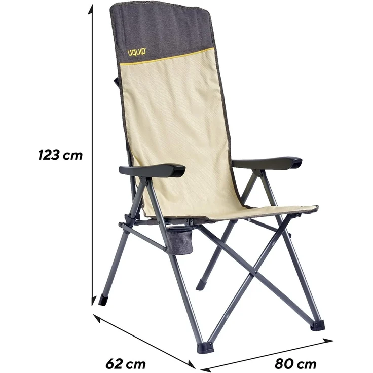 Uquip Campingstuhl Justy XL Faltstuhl Strandstuhl Klappstuhl Verstellbar 120 kg Boulder – Bild 2
