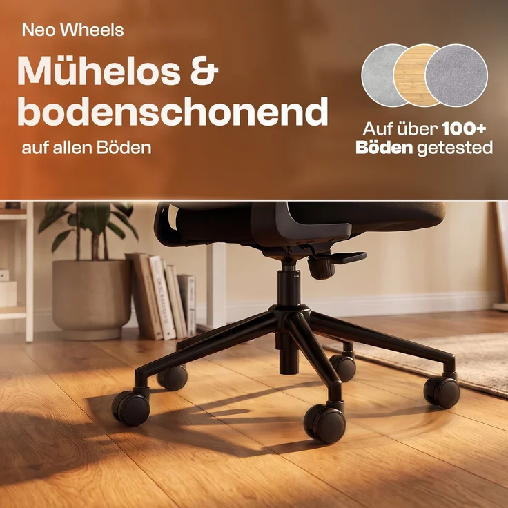 LUTIVO Charlie, ergonomischer Bürostuhl mit atmungsaktivem Mesh, Kopfstütze und Flip-Up Armlehnen, schwarz – Bild 5