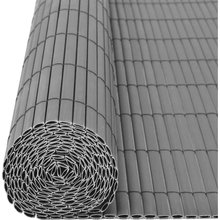 vidaXL Gartenzaun Doppelseitig PVC 90 x 300 cm Grau 43626 – Bild 5