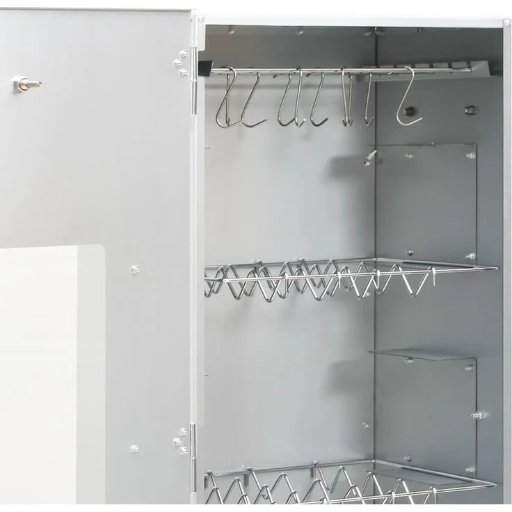 vidaXL Räucherofen mit Kaltrauchgenerator, Verzinkter Stahl, 44,5 x 29 x 110 cm, 19.56 kg, mit Glasfenster – Bild 7