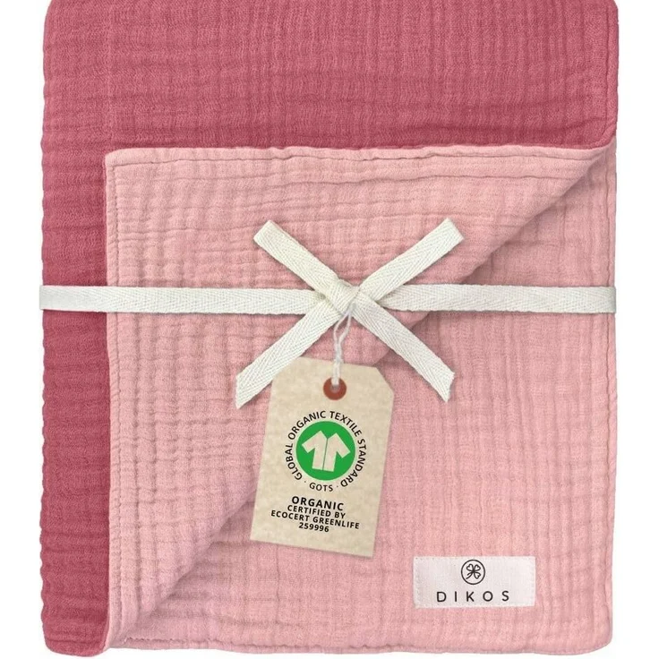 Babydecke Musselin Babydecke 6-lagig gekreppt, 100% GOTs Bio-Baumwolle, DIKOS, PREMIUM Qualität, 70x100 cm, atmungsaktiv, nachhaltig, kuschelweich – Bild 1