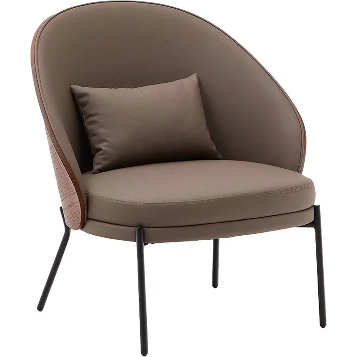 Sessel Eamy, Kunstleder, Braun, 78 x 82 x 72 cm