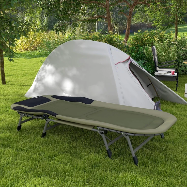 Campingliege Campingbett Feldbett, 200 x 85 x 40-55 cm, Grün--Grün--51x85x200cm--YOUDENOVA – Bild 3