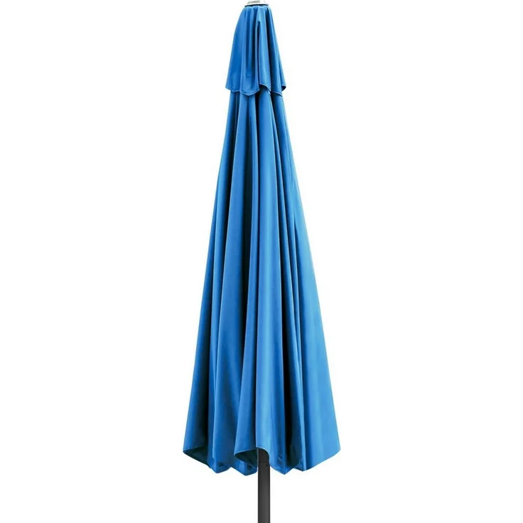 paramondo Sonnenschirm Sonnenschirm 3,5m rund blau Garten Kurbel UV-Schutz Gestell anthrazit, LxB: 350x350 cm, Knickbar & komfortable Kurbelbedienung – Bild 2