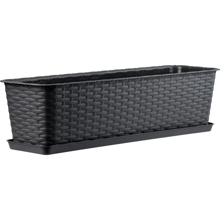 KADAX Balkonkasten Blumentopf Blumentopf Anthrazit 60cm + Ständer – Bild 3