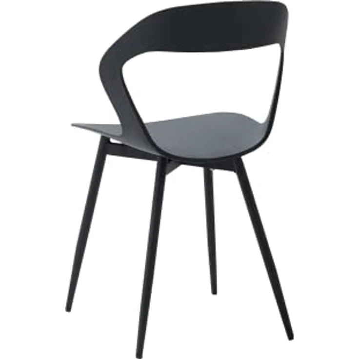 GrandCA HOME 4er-Set Esszimmerstühle, Küchenstühle mit Hohler Rückenlehne，Massive Schwarze Metallbeine (schwarz, 4) – Bild 7