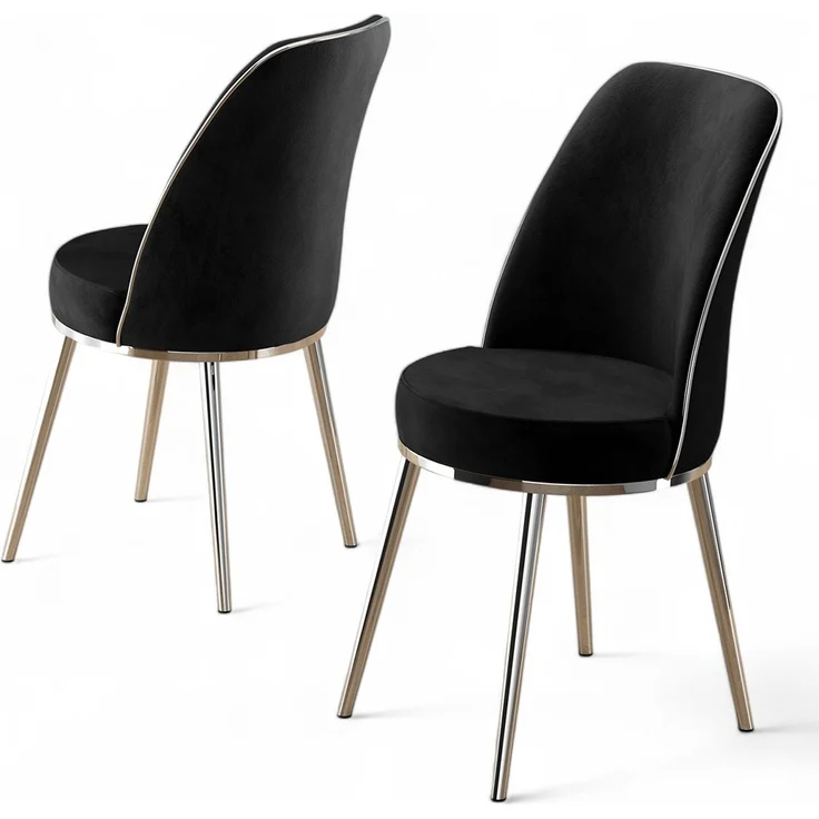 Skye Decor 'Pefa - Black, Chrome' Stuhlset (2-teilig), Schwarz / Chrom, 45 x 91 x 42 cm – Bild 2