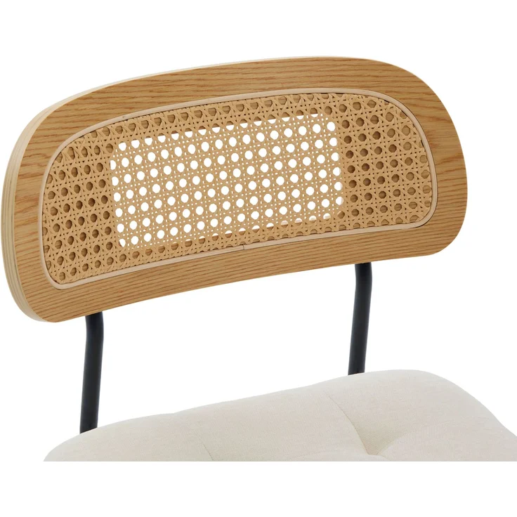 LVHOM 2er-Set Esszimmerstühle 360° Drehstuhl, Polsterstuhl in Rattan-Optik mit Chenille Kissen, stabiler Küchenstuhl mit Metallbeinen, Beige – Bild 10