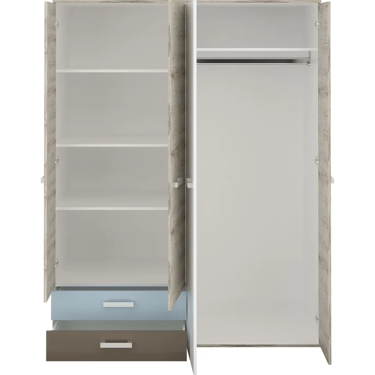 Kleiderschrank >NONA 9< in Sandeiche Dekor-weiß-Lava-Denim – Bild 3