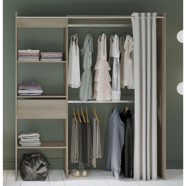 Kleiderschrank >Clara I< in Kronberg Eiche - 168,2x187x50cm (BxHxT) – Bild 2