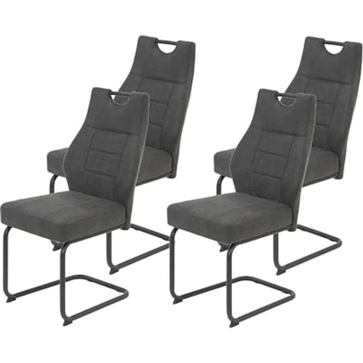 Apollo Linda Esszimmer-/Küchenstuhl, Metall, Anthrazit, 4er Set – Bild 2
