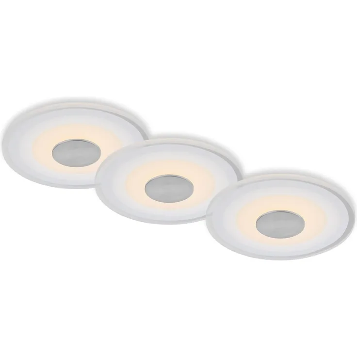 Di-Ka LED Einbauleuchte Verre 3er Set alu Ø 12 cm 6W, warmweiß