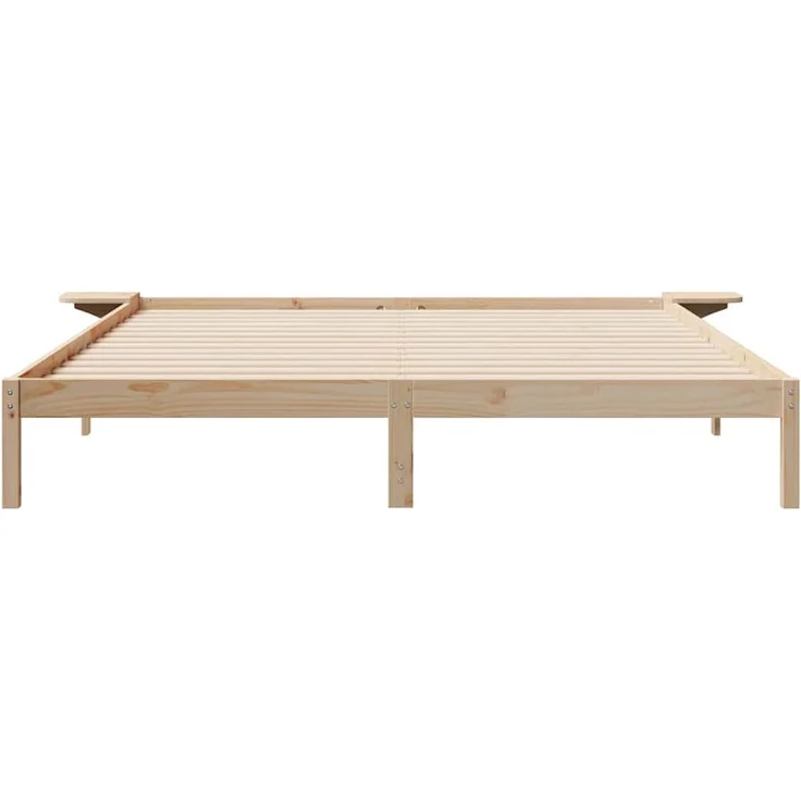 vidaXL Bettgestell mit Nachttischen Natur 200 x 210 cm 873235 – Bild 4