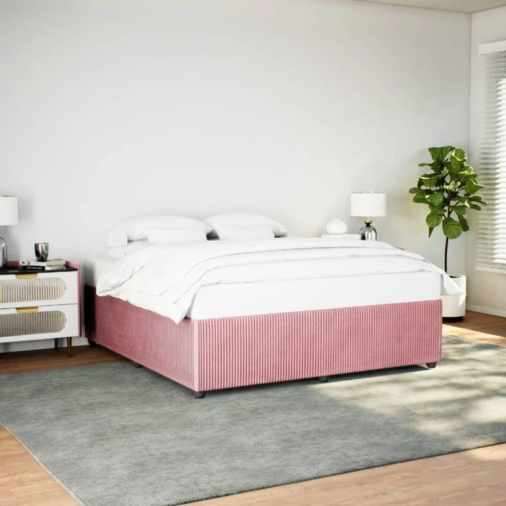 vidaXL Bettgestell Rosa 180x200 cm Samt 3285029 – Bild 3