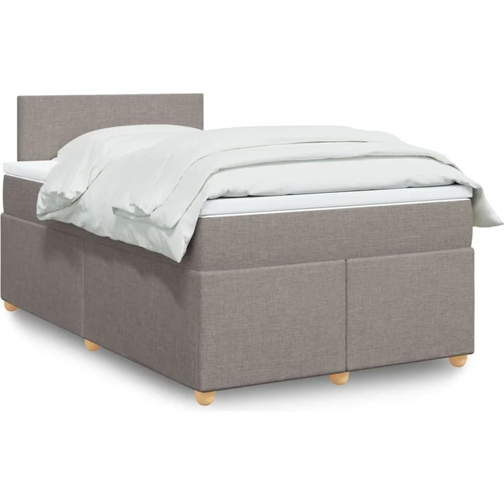 vidaXL Boxspringbett mit Matratze Taupe 120x190 cm Stoff 3288916 – Bild 1