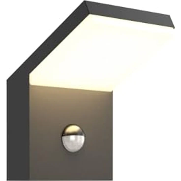 Arcchio LED Wandlampe Außen, Bewegungsmelder, spritzwassergeschützt IP54, 1x 16W warmweiß (3.000K), dunkelgrau – Bild 1