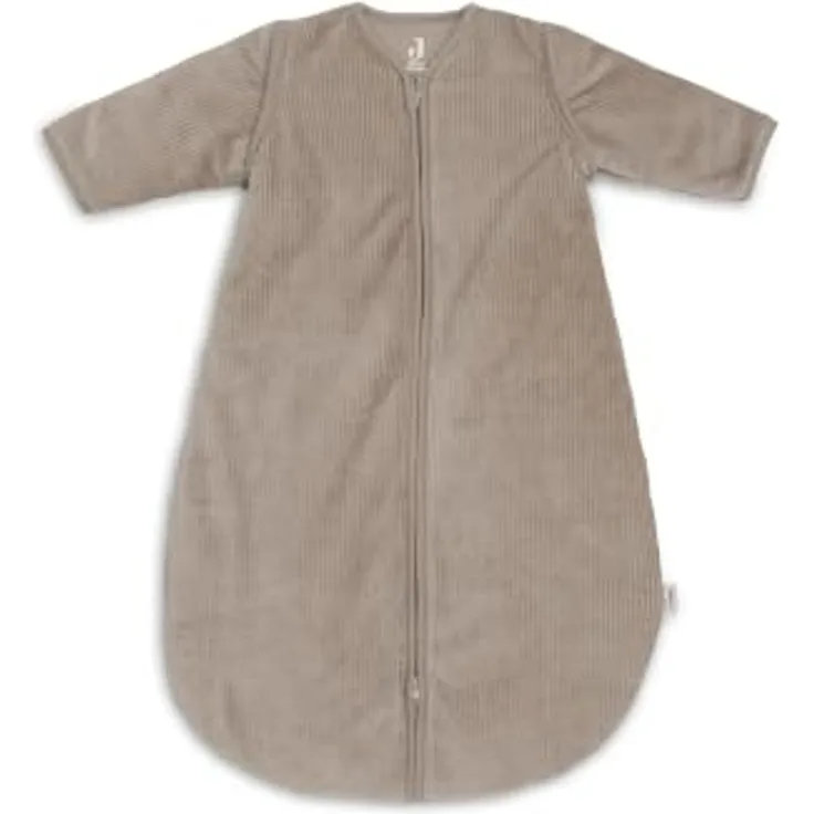 Jollein Schlafsack Baby Rund - 90 cm - 2.5 bis 3.5 TOG - Abnehmbare Ärmel - Winterschlafsack - Auch für Frühling & Herbst - Rib Milky Coffee