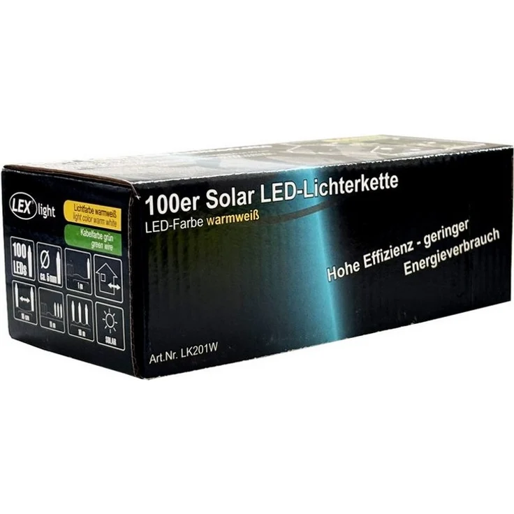 Mojawo Lichtervorhang 100'er LED Solar Lichterkette warmweiß – Bild 3