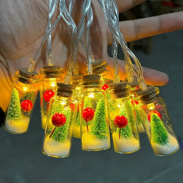 ABC Weihnachts-LED-Lichterkette, rote Früchte, 1,6 m
