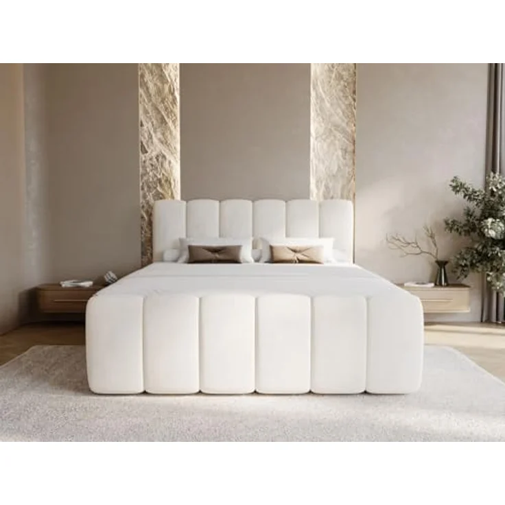 GRAINGOLD Boxspringbett Cloud 160x200, Beige (Royal 02), inkl. Matratze, Topper und Bettkasten, Taschenfederkern und hochelastischer Schaumstoff – Bild 4