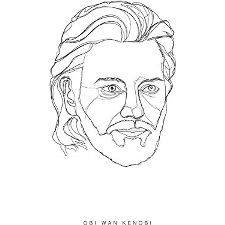 Komar Wandbild Star Wars Classic Force Faces Obi Wan, Kunstdruck 40 x 50 cm, ohne Rahmen, fotorealistischer Druck auf seidenmatter Oberfläche, für Kinderzimmer und Jugendzimmer – Bild 1