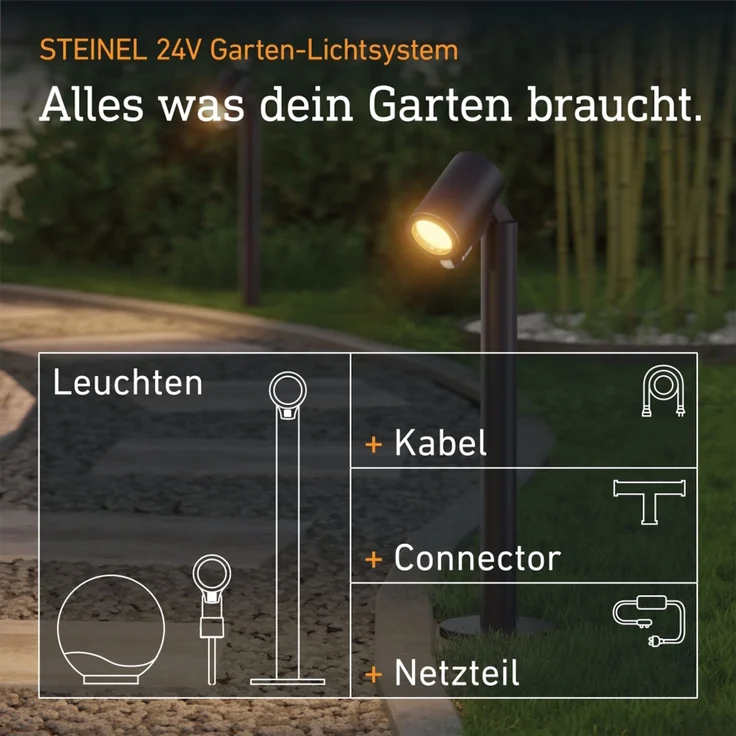 Steinel Wegeleuchte Spot Way SC 24V, RGBWW, 16 Mio. Farben, Bewegungsmelder, dimmbarer Gartenstrahler, App-Steuerung, Plug & Play, IP65, Anthrazit – Bild 6