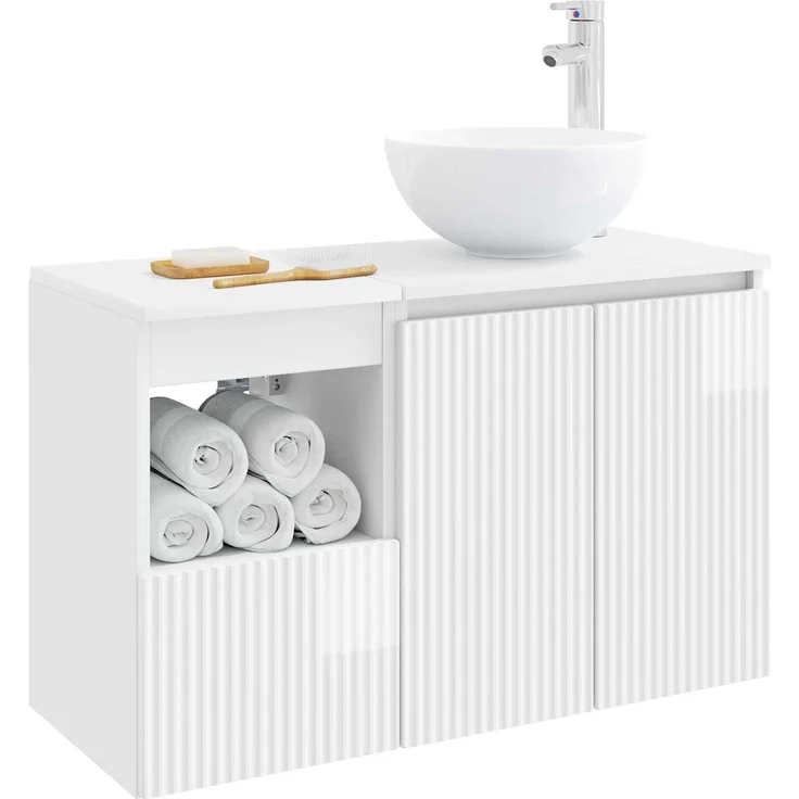 vidaXL Badezimmerschrank-Set 2 stk. Hochglanz Weiß 79,5 x 41 x 80 cm 3404038 – Bild 3