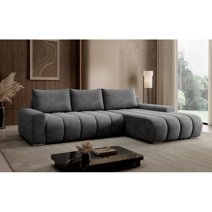 PROMETO Möbel Ecksofa Porto L mit Schlaffunktion und Bettkasten L-Form Links/Rechts – Bild 1