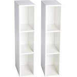 Puckdaddy Stauraumregal Lasse 2er Set – 19 x 30 x 93 cm, Stand-Regal aus Holz in Weiß passend zu IKEA Hemnes Kommode, Fächerregal für Wickelkommoden, Wickeltisch-Regal zur Kinderzimmer-Aufbewahrung