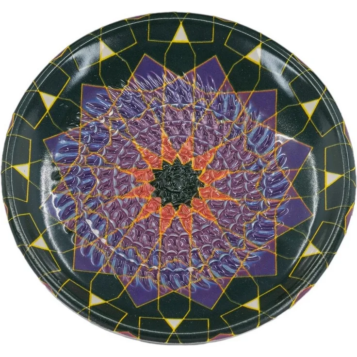 Kaladia Multireibe Reibeteller in Schwarz & Lila, Keramik, handbemalte Küchenreibe - Made in Spain