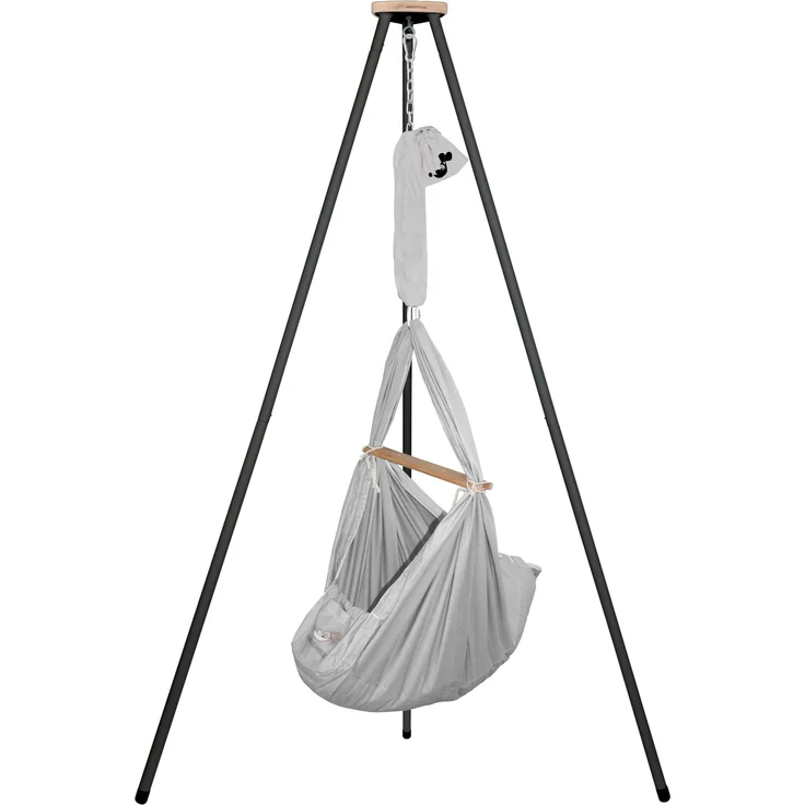 Federwiege mit Tipi Bio Grey Anthrazit Schafwolle – Bild 1